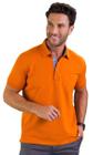 Camisa Masculina Polo Manga Curta Piquet Laranja