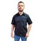 Camisa Masculina Social Manga Curta Plus Size