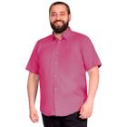 Camisa Masculina Social Plus Size Manga Curta com Bolso