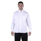 Camisa Masculina Social Tecido Microfibra Branca Manga Longa