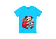 Camisa Mickey de Natal Camiseta Estampada De Algodão