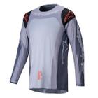 Camisa Motocross Alpinestars Racer Ocuri Cinza Trilha Off