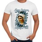 Camisa Nossa Senhora Flores Azuis Religiosa Maria