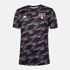 Camisa Oficial São Paulo 24/25 Pré-Jogo New Balance Masculina - Preto+Vermelho