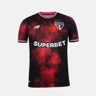 Camisa Oficial São Paulo 24/25 s/n Torcedor Comemorativa New Balance Masculina - Preto+Vermelho