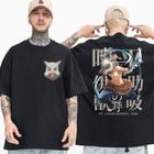 Camisa Oversized Camiseta Japonesa Anime Demon Killer Beast Fitness Algodão Verão