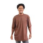 Camisa Oversized Comprida 100% Algodao Fio 30.1 Penteado Masculina Gola Redonda Streetwear Basica