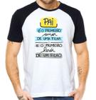 Camisa pai amor de filha herói de filho camiseta raglan