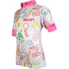 Camisa para Ciclismo Bike Infantil Skin Banco/rosa 