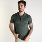 Camisa Polo Acostamento Friso Verde Militar