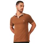 Camisa Polo Acostamento Manga Curta Basic Marrom