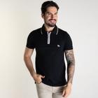 Camisa Polo Acostamento Ziper Preta