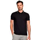 Camisa Polo Aramis 4 Frisos Ve25 Preto e Cinza Masculino