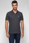 Camisa Polo Guess Piquet Bordado Ombro Cinza Escuro