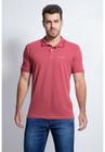 Camisa Polo Guess Silk Peito Frisos Gola Rosa