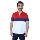 Camisa Polo Hipica Polo Club Recortes Hosizontais Exclusivo