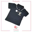 Camisa polo infantil menino de malha com cor lisa