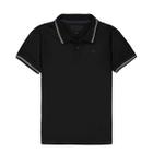 Camisa Polo Infantil Ogochi Essencial Slim Preta com Listras