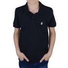 Camisa Polo Juvenil Masculina Applicato Piquet Básica Preta