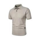 Camisa Polo Masculina De Cor Sólida Manga Curta Botão Lapela Leve Casual Esporte Streetwear Camiseta