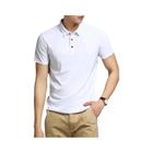 Camisa Polo Masculina de Seda Gelada - Manga Curta, Justa, Elástica - Casual e para Negócios