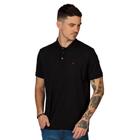 Camisa Polo Masculina Manga Curta Slim Docthos Preta