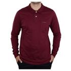 Camisa Polo Masculina Pierre Cardin ML Malha Bordô - 10849