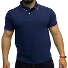 Camisa Polo Masculina Sky Surf Manga Curta Lisa Gola com Botão Camiseta