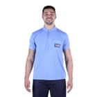 Camisa Polo Masculina Uniforme em Piquet Manga Curta - Azul