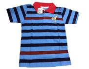 Camisa Polo Menino Infantil Listrada Listras em Malha Algodão Universe Kids