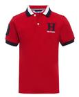 Camisa polo Tommy Hilfiger para meninos de manga curta vermelha GG