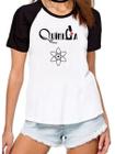 Camisa química curso faculdade universitária camiseta raglan