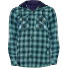 Camisa Rip Curl Flanelada Xadrez com Capuz Grunter Hood Shirt Navy