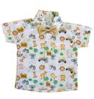 Camisa Safari Animais Baby Menino Social Festa Bichinhos