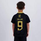 Camisa São Paulo Calleri 9 Princípio Infantil Pret - Braziline