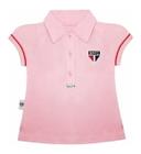 Camisa são paulo infantil polo feminina rosa oficial revedor
