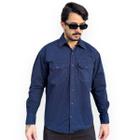 Camisa Sarja Workshirt Manga Longa Jeans Militar