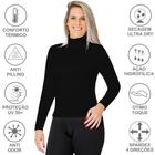 Camisa segunda Pele Térmica Gola Alta feminina - Asatex para Frio Intenso - Neve (Preta)