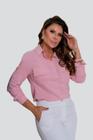 Camisa Social Feminina Viscolinho com Elastano Modelo Slim Camisete Elegante Casual Blusa Trabalho