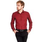 Camisa Social Fio Bambu Masculina Slim Fit Tecido