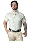 Camisa Social Gola Padre Manga Curta Slim Fit Praia