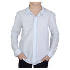 Camisa Social Juvenil Menino King&Joe ML Slim Azul Claro