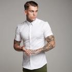 Camisa Social Lisa Masculina Manga Curta Slim Fit