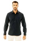 Camisa Social Masc. Slim Fit Easy Care Arrow - Preto