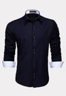 Camisa Social Masculina Blusa Slim Manga Longa Lisa Homens