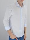 Camisa Social Masculina Branca Maquinetada 100% Algodão 537