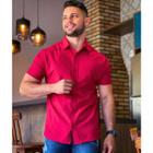 Camisa Social Masculina Manga Curta Casual Coloridas Premium Balada Festa Igreja de Botão Não Amassa Sortidas