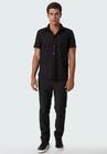 Camisa social masculina manga curta comfort diretoria preto