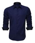 Camisa Social Masculina Manga Longa Lisa Slim