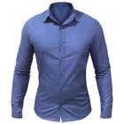 Camisa Social Masculina Manga Longa Várias Cores